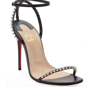 Christian Louboutin Black and Red Spiked Heels